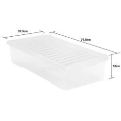 B&M Jumbo Underbed Storage Box With Lid 42L - Clear -Home Decor Sales 257918 42l jumbo underbed storage box with lid clear 3