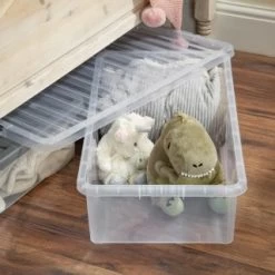 B&M Jumbo Underbed Storage Box With Lid 42L - Clear -Home Decor Sales 257918 42l jumbo underbed storage box with lid clear 4