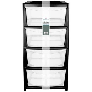 B&M 4 Tier Drawer - Black 1 B&M 4 Tier Drawer - Black