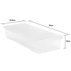 B&M Underbed Storage Box With Lid 55L - Clear -Home Decor Sales 307321 55l under bed storage box with lid 3