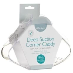 Suction Plastic Corner Caddy - Clear -Home Decor Sales 308159 Deep Suction Corner Caddy