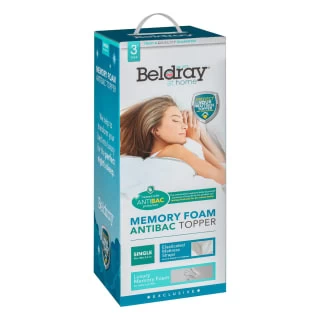 Beldray Memory Foam Antibac Mattress Topper - Single 1 Beldray Memory Foam Antibac Mattress Topper - Single