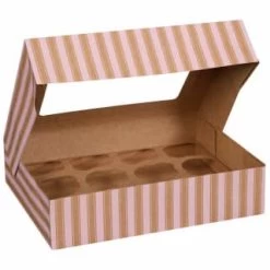 Betty Winters Large Cupcake Boxes 2pk -Home Decor Sales 320784 4pk cupcake boxes holds 12 pink 3