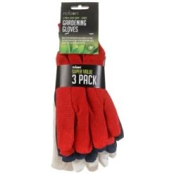 B&M Rolson Gardening Gloves 3pk -Home Decor Sales 330111 rolson gardening gloves 3pk red blue white1