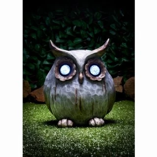B&M Stone Effect Owl With Crystal Light Eyes 1 B&M Stone Effect Owl With Crystal Light Eyes