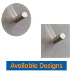 B&M Metal Adhesive Hooks 4pk - Square -Home Decor Sales 332165 metal adhesive hoot set of 4 round