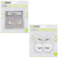 B&M Metal Adhesive Hooks 4pk - Square -Home Decor Sales 332165 metal hooks 4pk circle