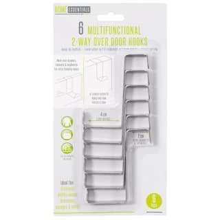 B&M Multifunctional 2-Way Overdoor Hooks 6pk 1 B&M Multifunctional 2-Way Overdoor Hooks 6pk