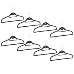 B&M Pure Velvet Hangers 8pk - Black -Home Decor Sales 333534 8pk velvet hangers black group
