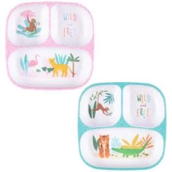 B&M Little Safari Small Kids Platter - Pink -Home Decor Sales 334212 334213 small kids platter group 1