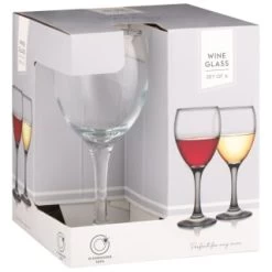 B&M Wine Glasses 4pk -Home Decor Sales 338802 set of 4 wine glasses
