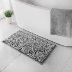 B&M Velvet Touch Bath Mat - Grey