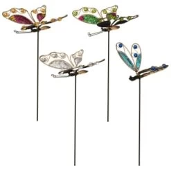 B&M Glitter Stake - Green Butterfly -Home Decor Sales 353659 glitter stakes main