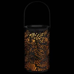 Tropical Cutout Solar Lantern - Black 5 Tropical Cutout Solar Lantern - Black -Home Decor Sales 353884 black tropical cut out lantern 2