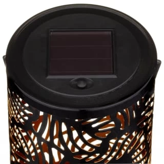 Tropical Cutout Solar Lantern - Black 2 Tropical Cutout Solar Lantern - Black - Image 2