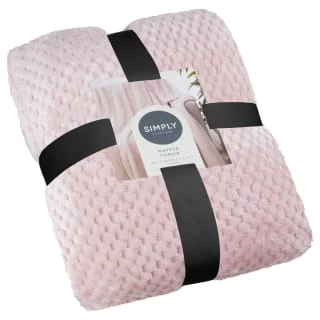 Simply Everyday Waffle Throw - Blush 1 Simply Everyday Waffle Throw - Blush