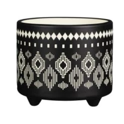 B&M Urban Eden Embossed Footed Planters 3pk - Black -Home Decor Sales 366531 3pk urban eden plant pot on tripod stand black 3