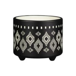 B&M Urban Eden Embossed Footed Planters 3pk - Black -Home Decor Sales 366531 3pk urban eden plant pot on tripod stand black 4