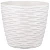 B&M Wave Effect Plastic Plant Pot - White