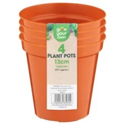 B&M Terracotta Plant Pots 4pk