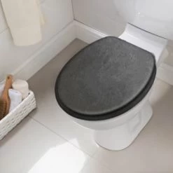 B&M Grey Slate Toilet Seat