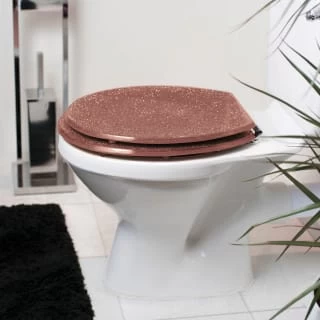 B&M Rose Gold Glitter Toilet Seat 1 B&M Rose Gold Glitter Toilet Seat
