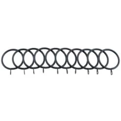 B&M Metal Curtain Rings 10pk - Black -Home Decor Sales 369327 metal curtain rings black 3