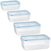 B&M Clip Top Food Containers 4pk - Blue