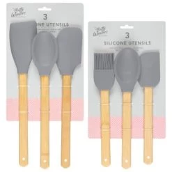 B&M Betty Winters Silicone Utensils 3pk - Grey -Home Decor Sales 369972 3pk betty winters silicone utensils grey main