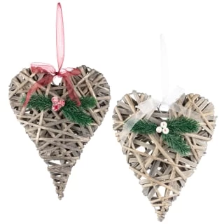 B&M Hanging Wicker Heart - White 2 B&M Hanging Wicker Heart - White - Image 2