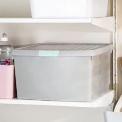 B&M Waffle Clip Box 25.5L - Grey -Home Decor Sales 375472 grey 25 5l waffle clip box 3