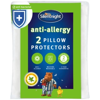 Silentnight Anti-Allergy Pillow Protector 2pk 1 Silentnight Anti-Allergy Pillow Protector 2pk