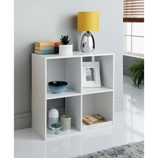 Lokken 4 Cube Basket Storage Unit - White 1 Lokken 4 Cube Basket Storage Unit - White