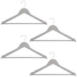 B&M Matte Grey Wooden Hangers 4pk -Home Decor Sales 376023 wooden hangers 4pk group