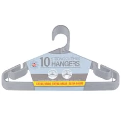 B&M Jumbo Hangers 10pk - Grey -Home Decor Sales 376556 10pk strong clothes hangers grey 2