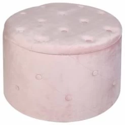 B&M Round Blush Ottoman