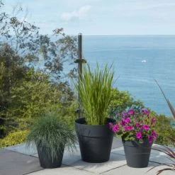 B&M Soho Pot Planter - Charcoal 38cm -Home Decor Sales 378389 385058 381595 soho planter charcoal 38cm 28cm 17cm 2