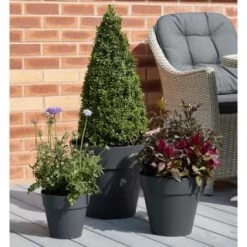B&M Soho Pot Planter - Charcoal 38cm -Home Decor Sales 378389 385058 381595 soho planter charcoal 38cm 28cm 17cm 4