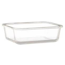 B&M Rectangular Glass Food Container With Bamboo Lid -Home Decor Sales 378623 regular glass food container
