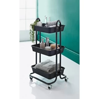 Spaceways 3 Tier Multi-Purpose Trolley - Black 1 Spaceways 3 Tier Multi-Purpose Trolley - Black