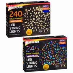 Eveready Solar Powered LED String Lights 240pk - Multicolour -Home Decor Sales 379220 379223 240pk eveready led string lights main