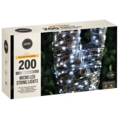 Solar Powered Micro LED Lights 200pk - Cool White -Home Decor Sales 379228 200 solar powered micro led string lights cool white 3
