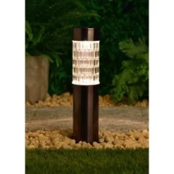 B&M Glass Top Solar Post Light -Home Decor Sales 379310 glass top solar post light black nickle 3