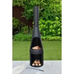 Brooklyn Chiminea With Log Store 150cm -Home Decor Sales 379709 brooklyn chiminea with log store 2