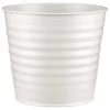 B&M Ribbed Matt Tin Planter - Cream