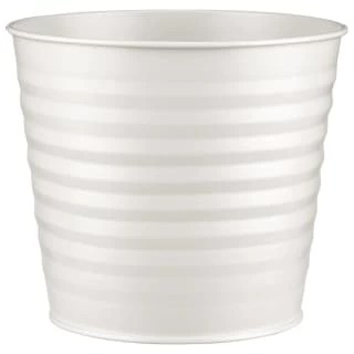 B&M Ribbed Matt Tin Planter - Cream 1 B&M Ribbed Matt Tin Planter - Cream