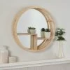 B&M Bamboo Mirror With Shelf - Natural Wood