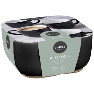 Simply Everyday Gloss Mugs 4pk - Black 3 Simply Everyday Gloss Mugs 4pk - Black - Image 3