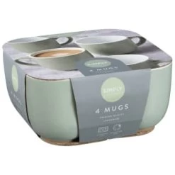 Simply Everyday Gloss Mugs 4pk - Sage 6 Simply Everyday Gloss Mugs 4pk - Sage -Home Decor Sales 380123 4pk simply everyday mugs sage 2