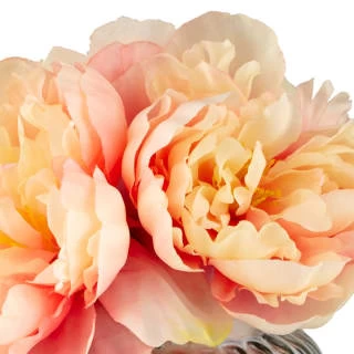 B&M Peony In Ribbed Glass Vase 2 B&M Peony In Ribbed Glass Vase - Image 2